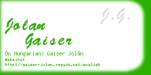 jolan gaiser business card